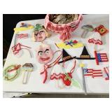 CROCHETED BASKET, HANDMADE FACES, CROSS STITCH