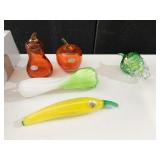 5 PIECE GLASS FRUIT/ VEGETABLES