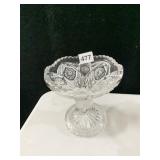 CRYSTAL PEDESTAL COMPOTE 6.5"