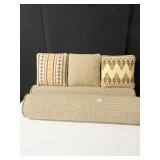 PAIR OF BOLSTERS AND MATCHING PILLOWS