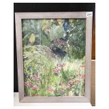 PAINTING ON CANVAS BY CLAIR HAMLIN FLOWER SCENE