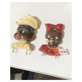 CHALK BLACK & WHITE GIRL BOY KEY HOLDERS
