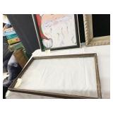 SANTA PICTURE, FRAME W/GLASS AND PLAIN FRAME