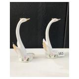 VINTAGE KERAMIK LANGER HALS SCHWAN SET OF 2 SOME
