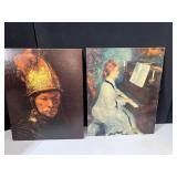 PRINTS MAN WITH GOLD HELMET, GIRL PLAYING PIANO