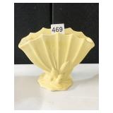 MCCOY YELLOW FAN VASE 6.5" H