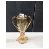 FOSTORIA AMBER GLASS VASE 8.5" H