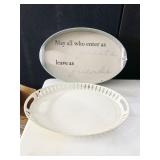 FRIENDS TRAY AND WHITE METAL TRAY