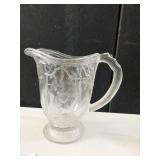 VINTAGE WATER PITCHER WITH RAISED GLASS SQUIRREL