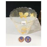 VINTAGE PLASTIC WASTE BASKET, 2 PATCHES