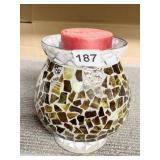 HOME INTERIOR VASE/CANDLE HOLER, CANDLE