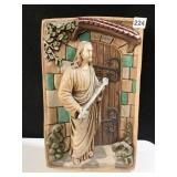 CHALKWARE 3D JESUS NOSE IS CHIPPED 17.5 H X 10.5