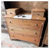 VICTORIAN MARBLE INSET 5 DRAWER DRESSER