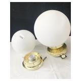 2 CEILING LIGHT W/ WHITE SHADES 1 NEW