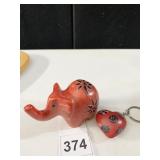 STONE ELEPHANT & HEART KEY CHAIN