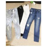 FASHION NOVA SZ. 5 BLACK/WHITE JEANS, 2 PAIRS SZ.