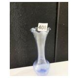 CRACKLE GLASS BLUE BUD VASE