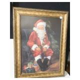 FRAMED SANTA BY SUSAN COMISH 34 X 26