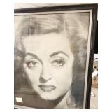 PRINT OF BETTE DAVIS FRAMED 32.5 X 26