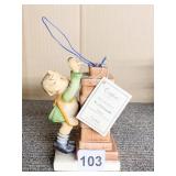 HUMMEL LITTLE THRIFTY 5" BANK, SIGNED