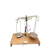 F.E. BECKER & CO. LONDON EQUAL ARM BRASS ON WOOD