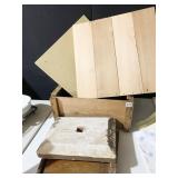 VARIOUS WOODEN ITEMS, BOX, ETC.
