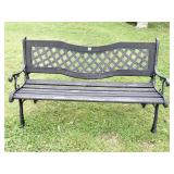 LAWN BENCH CAST & WOOD 50" W