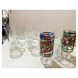 SCHLITZ GLASSES, 4 STEM COFFEE MUGS