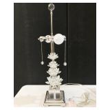 CRYSTAL LAMP, LOTUS FLOWER DESIGN 27" H