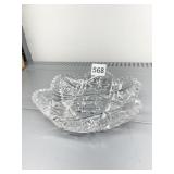 CUT GLASS BOWL, SMALL CHIPS ON EDGE