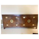 HENREDON ASIAN BUFFET CABINET W/ BRASS TRIM