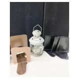 SMALL BOOK ENDS, PANASONIC CORDLESS PHONE AND