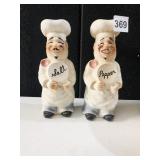 CHEF SALT & PEPPER SHAKERS 8" H