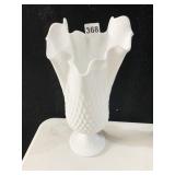 FENTON MILK GLASS VASE 13" H