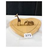 LONGABERGER HEART SHAPE BASKET, HAND CARVED