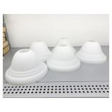 FIVE CHANDELIER GLASS GLOBES HOLE OPENING 2" AND