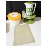 SALAD SPINNER, LAZY SUSAN, CUTTING BOARD