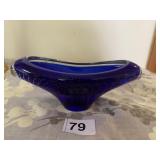 6.5" OVAL ART GLASS DISH 2.5"