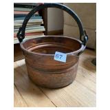 COPPER BUCKET W/ IRON HANDLE MADE IN TURKEY 5" H
