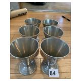 POOLE PEWTER #402 GOBLETS 4" H SET OF 6