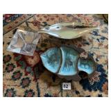 3 SECTION FISH DISH, CHROME DOUBLE SIDED DISH,