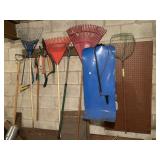 GARDENING RAKES, HEDGE CLIPPERS, TREE SAWS, ETC.