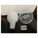 CLEAR HAND-BLOWN GLASS GLOBE BALL AND NEAT PIECE