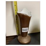 BRONZE CARNIVAL GLASS HAND BLOWN & SIGNED BY