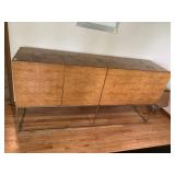 MCM SIDEBOARD BURLWOOD SIDEBOARD W/ CHROME BASE