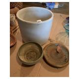 CROCK, SAUCER & PLANTER
