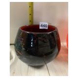 RUBY RED HAND-BLOWN GLASS BOWL