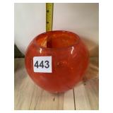 CHERRY RED BLOWN GLASS BOWL