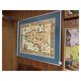 FRAMED PRINT OF EUROPEAN COUNTRIES
