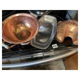 COPPER STRAINER, FISH MOLD, STAINLESS TRAY